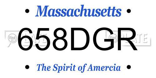 658DGR Massachusetts License Plate