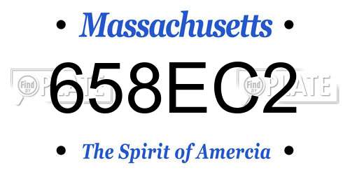 658EC2 Massachusetts License Plate