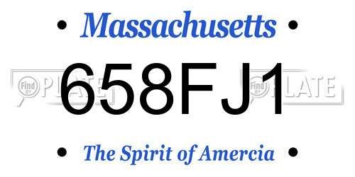 658FJ1 Massachusetts License Plate