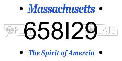 658I29 Massachusetts License Plate