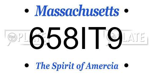 658IT9 Massachusetts License Plate