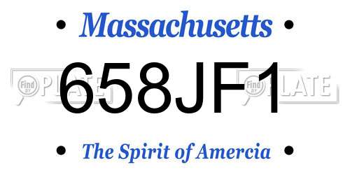 658JF1 Massachusetts License Plate