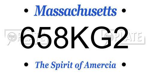 658KG2 Massachusetts License Plate