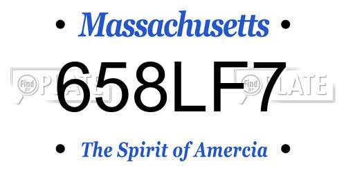 658LF7 Massachusetts License Plate