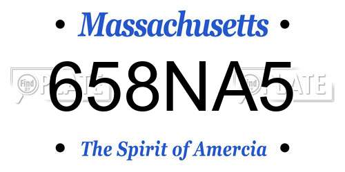 658NA5 Massachusetts License Plate