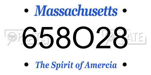 658O28 Massachusetts License Plate