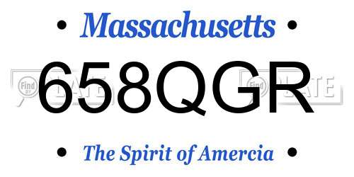 658QGR Massachusetts License Plate