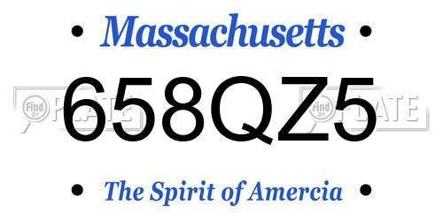 658QZ5 Massachusetts License Plate