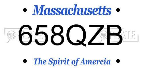658QZB Massachusetts License Plate