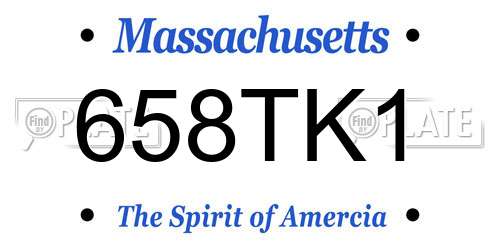658TK1 Massachusetts License Plate