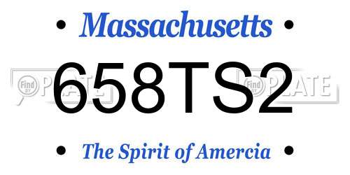 658TS2 Massachusetts License Plate