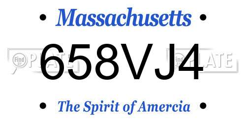 658VJ4 Massachusetts License Plate