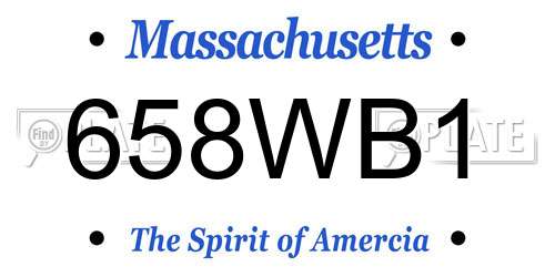 658WB1 Massachusetts License Plate