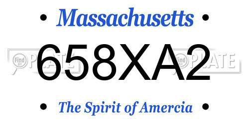 658XA2 Massachusetts License Plate