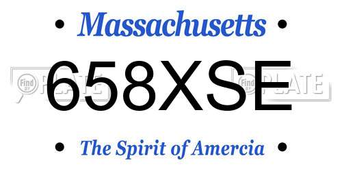 658XSE Massachusetts License Plate