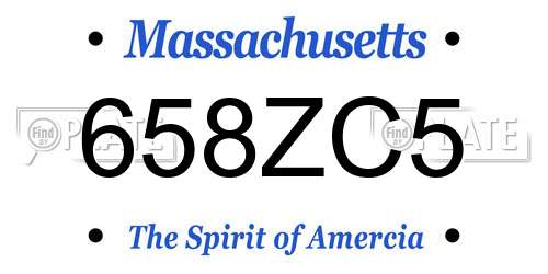 658ZC5 Massachusetts License Plate