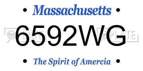 6592WG Massachusetts License Plate