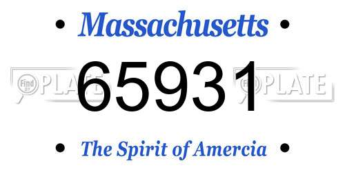 65931 Massachusetts License Plate