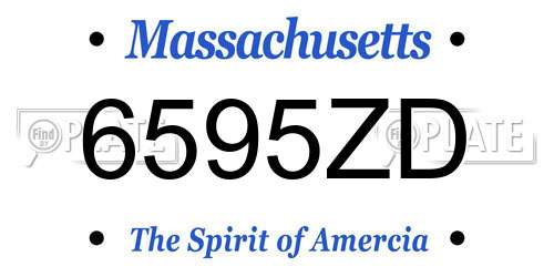 6595ZD Massachusetts License Plate