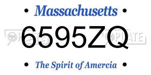 6595ZQ Massachusetts License Plate