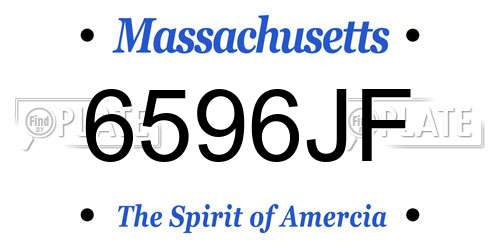 6596JF Massachusetts License Plate