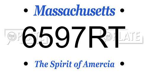 6597RT Massachusetts License Plate