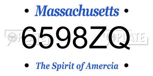 6598ZQ Massachusetts License Plate
