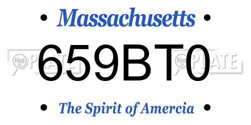659BT0 Massachusetts License Plate