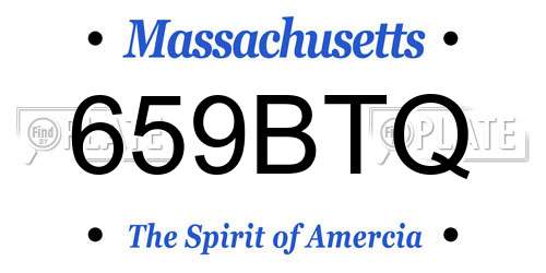 659BTQ Massachusetts License Plate