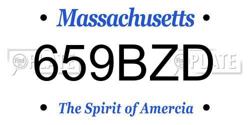 659BZD Massachusetts License Plate