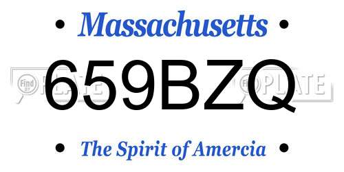 659BZQ Massachusetts License Plate