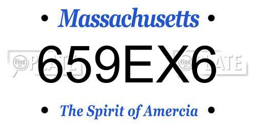 659EX6 Massachusetts License Plate