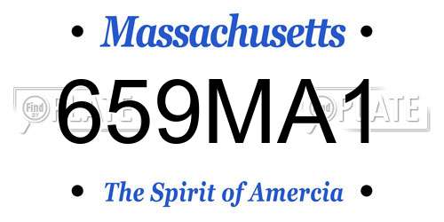 659MA1 Massachusetts License Plate