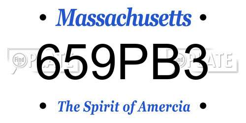 659PB3 Massachusetts License Plate
