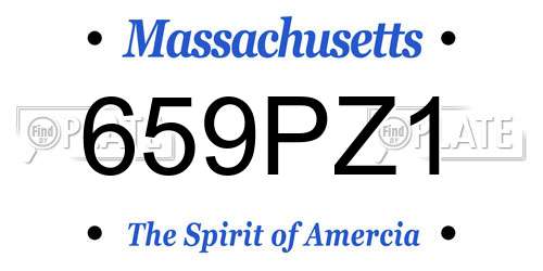 659PZ1 Massachusetts License Plate