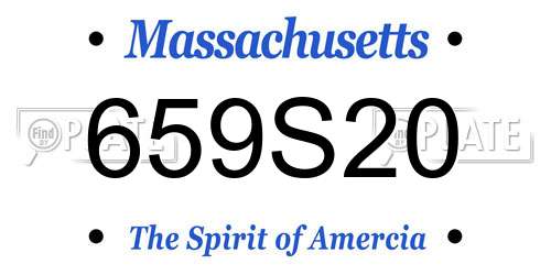 659S20 Massachusetts License Plate