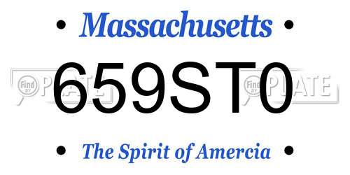 659ST0 Massachusetts License Plate