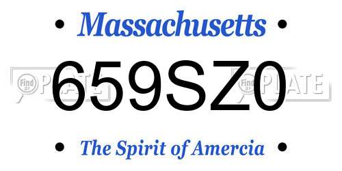 659SZ0 Massachusetts License Plate