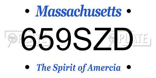 659SZD Massachusetts License Plate
