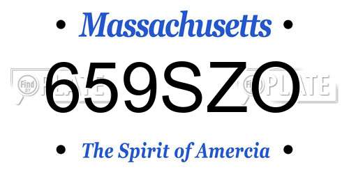 659SZO Massachusetts License Plate
