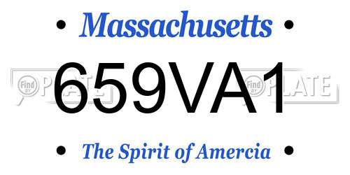 659VA1 Massachusetts License Plate