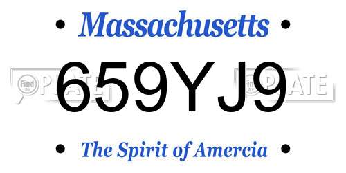 659YJ9 Massachusetts License Plate