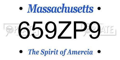 659ZP9 Massachusetts License Plate