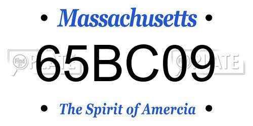 65BC09 Massachusetts License Plate