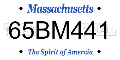 65BM441 Massachusetts License Plate