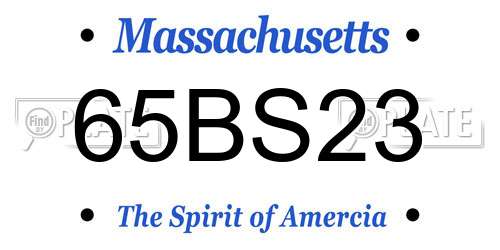 65BS23 Massachusetts License Plate
