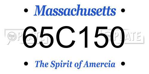 65C150 Massachusetts License Plate