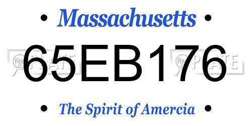 65EB176 Massachusetts License Plate