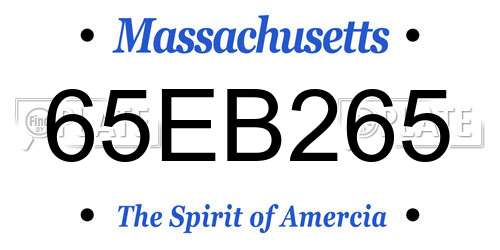 65EB265 Massachusetts License Plate