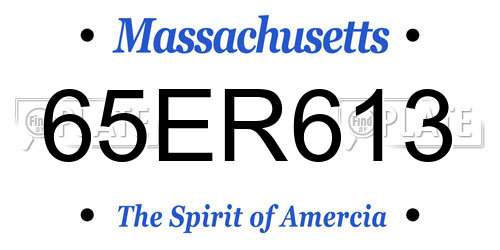 65ER613 Massachusetts License Plate